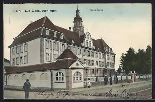 AK Donaueschingen, Strasse am Schulhaus