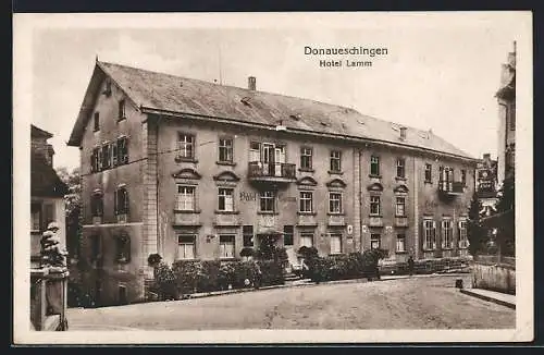 AK Donaueschingen, Partie am Hotel Lamm