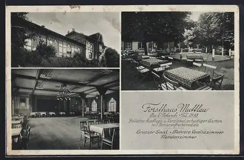 AK Weissenfels, Restaurant Forsthaus Muttlau, Bes. E. Petasch, Innenansichten