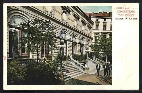 AK Berlin-Kreuzberg, Konzertsaal Sanssouci, Inh. W. Reimer, Kottbusser Strasse 4a