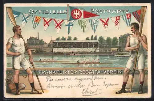 Lithographie Frankfurt, Frankfurter Regatta-Verein 1888, Rudern