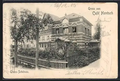 AK Gross-Schönau / Sachsen, Cafe Hentsch