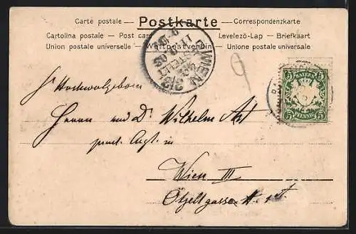 Lithographie Karlstein bei Reichenhall, Restaurant Kaitl, St. Ponkraz
