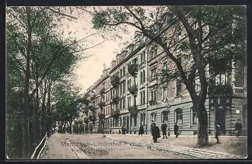 AK Mannheim-Lindenhof, Blick in die Rennershofstrasse