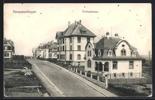 AK Donaueschingen, Moltkestrasse mit Villen