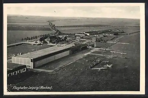 AK Mockau, Blick auf Flughafen Leipzig