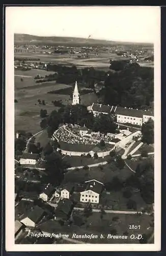 AK Braunau am Inn, Ranshofen vom Flugzeug aus