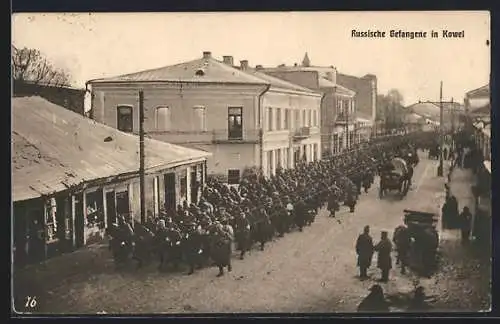 AK Kowel, Parade russischer Gefangener