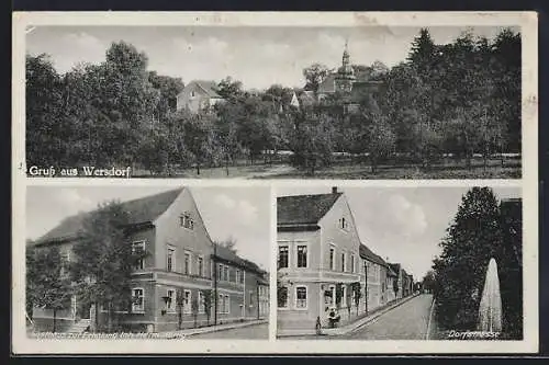 AK Wersdorf, Gasthaus zur Erholung, Inh. Herm. König, Dorfstrasse
