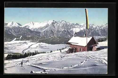 AK Riegenhütte Jahn am Tulferberge im Schnee