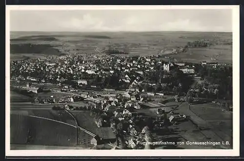 AK Donaueschingen i. B., Gesamtansicht vom Flugzeug aus