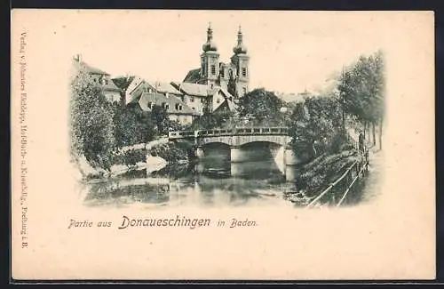 AK Donaueschingen in Baden, Partie am Fluss