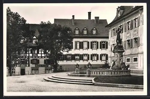 AK Donaueschingen, Partie am Dianabrunnen