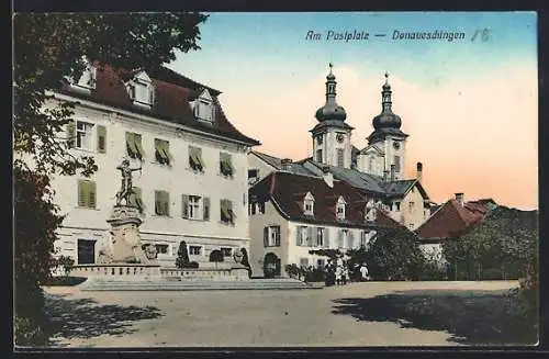 AK Donaueschingen, Partie am Postplatz