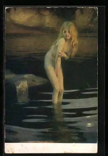 Künstler-AK sign. P. Chabas: Im Zwielicht