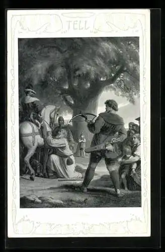 Künstler-AK Theo Stroefer Serie 467, Nr. 4: Wilhelm Tell, der Schuss