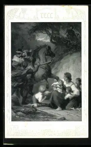 Künstler-AK Theo Stroefer Serie 467, Nr. 7: Wilhelm Tell bei Gesslers Tod