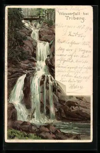 Künstler-AK C.Biese: Triberger Wasserfall