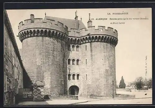 AK Alencon, Entrée principale du vieux Chateau et Pont-Levis