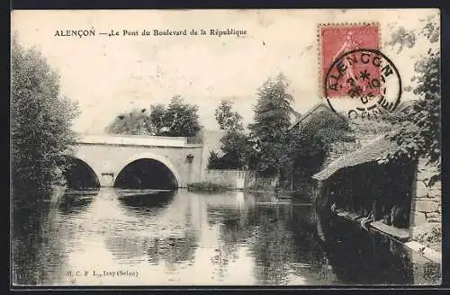 AK Alencon, Le Pont du Boulevard de la Republiqque