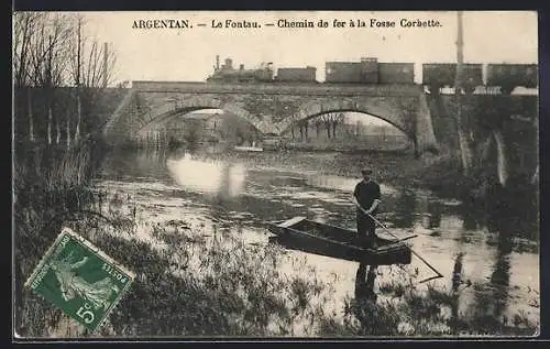 AK Argentan, Le Pont du Chemin de fer à la Fosse Corbette