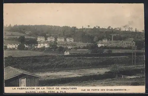 AK Vimoutiers, Vue de la fabrication de la toile et des établissements Laniel Père & Fils