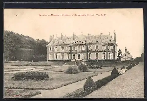 AK Château de Chérencé-le-Roussel, Vue du parc