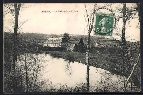 AK Masles, Le Château, vu du Parc