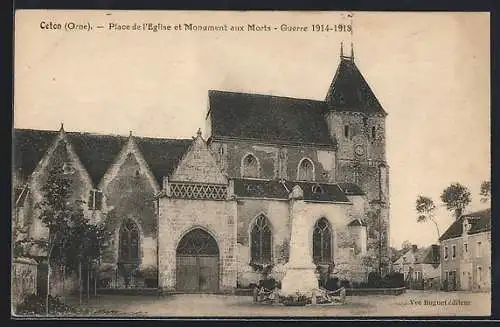 AK Ceton, Place de l`Église et Monument aux Morts, Guerre 1914-1918