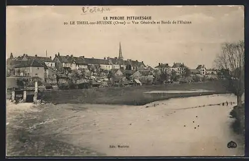 AK Le Theil-sur-Huisne, Vue générale et bords de l`Huisne