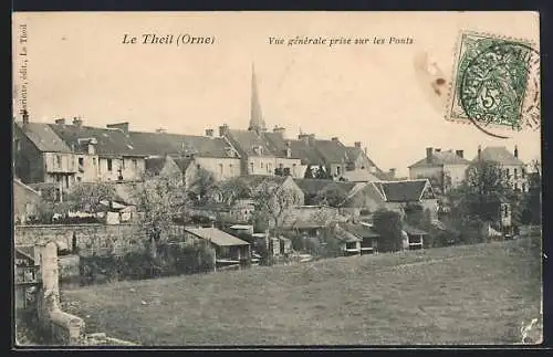 AK Le Theil, Vue générale prise sur les Ponts