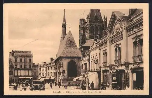 AK L`Aigle, L`Église et la Place Saint-Martin