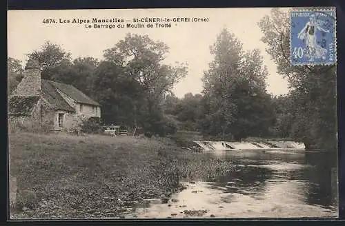 AK Saint-Céneri-le-Gérei, Le Barrage du Moulin de Trotté