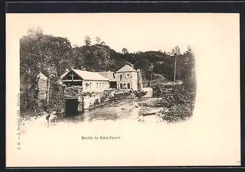 AK Saint-Céneri, Moulin pittoresque sur la rivière