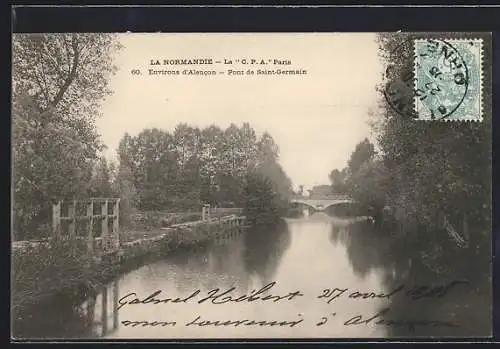 AK Alencon, Pont de Saint-Germain sur la rivière en Normandie