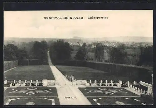 AK Origny-le-Roux, Chéreperrine vue sur le chemin et la campagne environnante