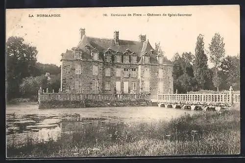 AK Fiers, Château de Saint-Sauveur et son étang en Normandie