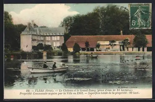 AK Flers /Orne, Le Chateau et le Grand Etang