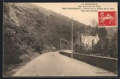 AK Pont-Érambourg, entrée de la vallée de la Vère, villa des Roches