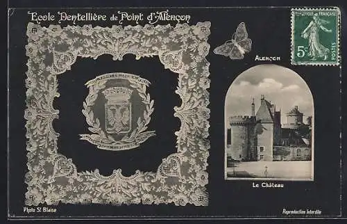 AK Alencon, Le Chateau, Ecole Dentellière de Point d`Alencon