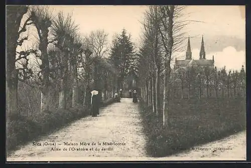 AK Sées, Maison Mère de la Miséricorde, Allée de l`Oratoire et du Jardin