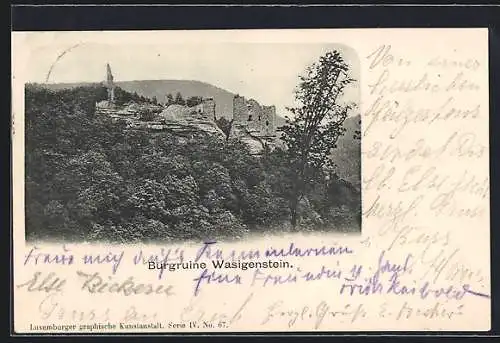 AK Wasigenstein, Blick auf die Burgruine