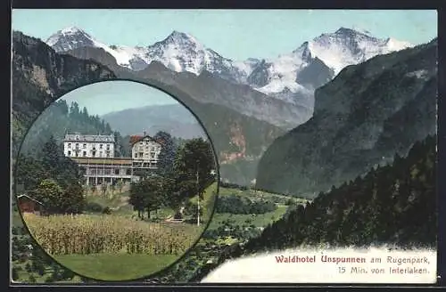 AK Interlaken, Waldhotel Unspunnen am Rugerpark