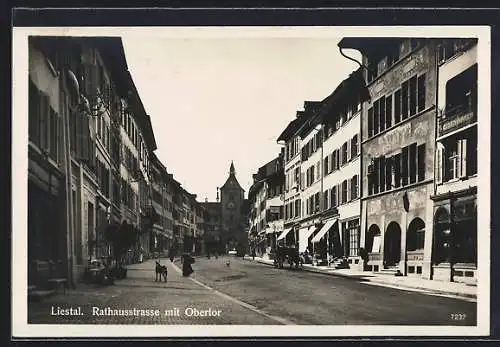 AK Liestal, Rathausstrasse mit Obertor
