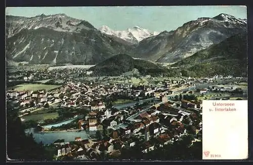 AK Unterseen, Ortsansicht und Interlaken