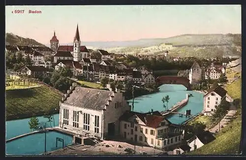 AK Baden, Blick über die Dächer der Stadt