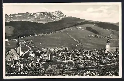 AK Degersheim, Ortspanorama mit Säntis