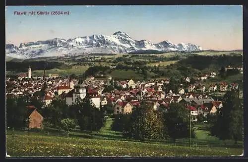 AK Flawil, Ortsansicht mit Säntis