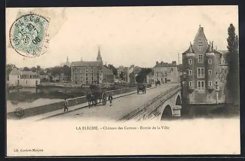 AK La Flèche, Château des Carmes, Entrée de la Ville