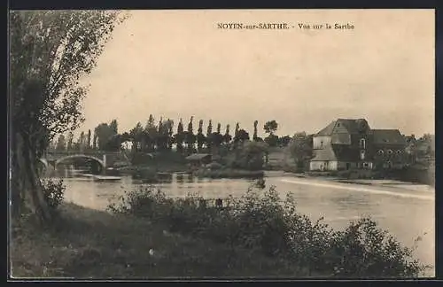 AK Noyen-sur-Sarthe, Vue sur la Sarthe